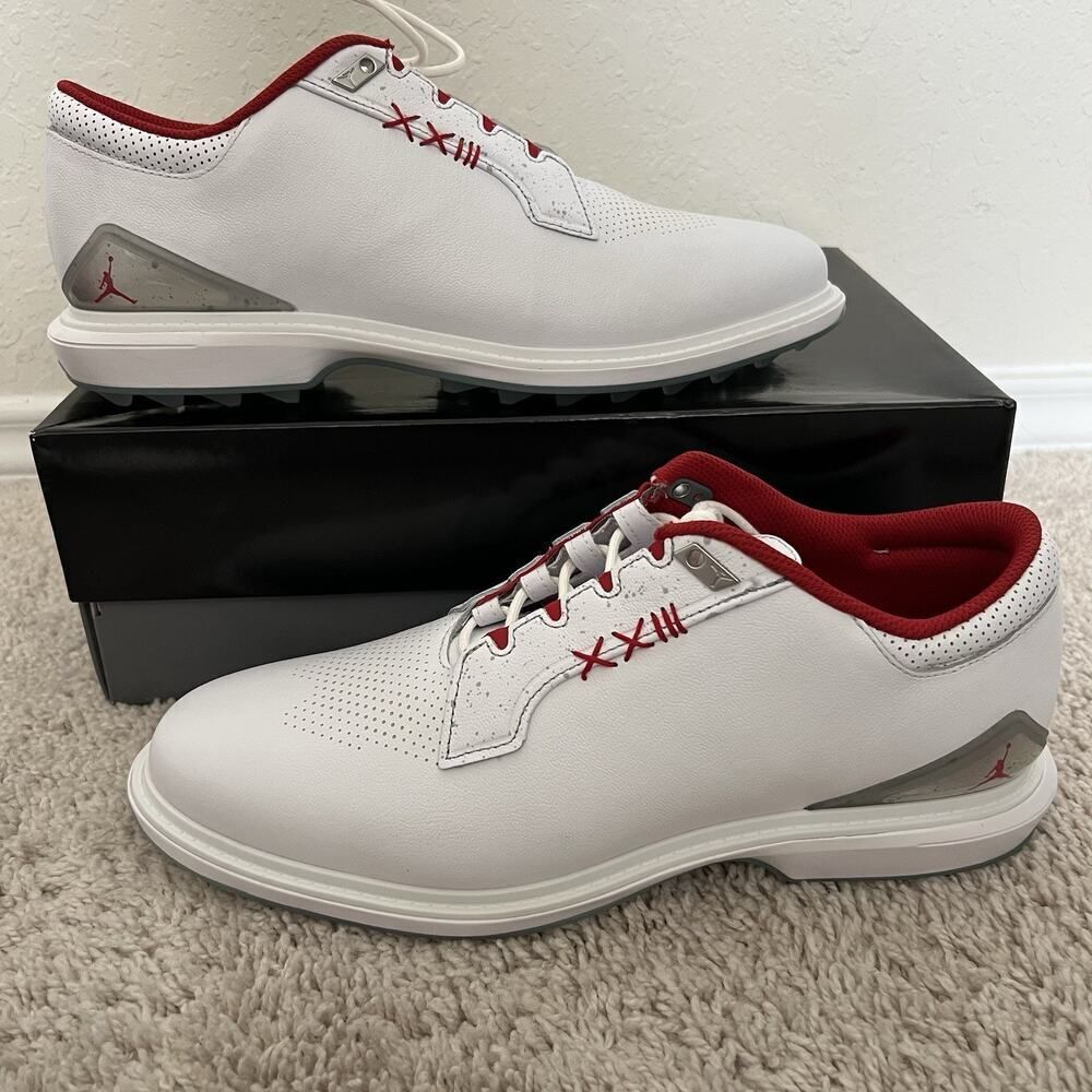 Jordan Nike Air ADG 5 White Fire Red Metallic Men's FQ7874-101 Size 13 New
